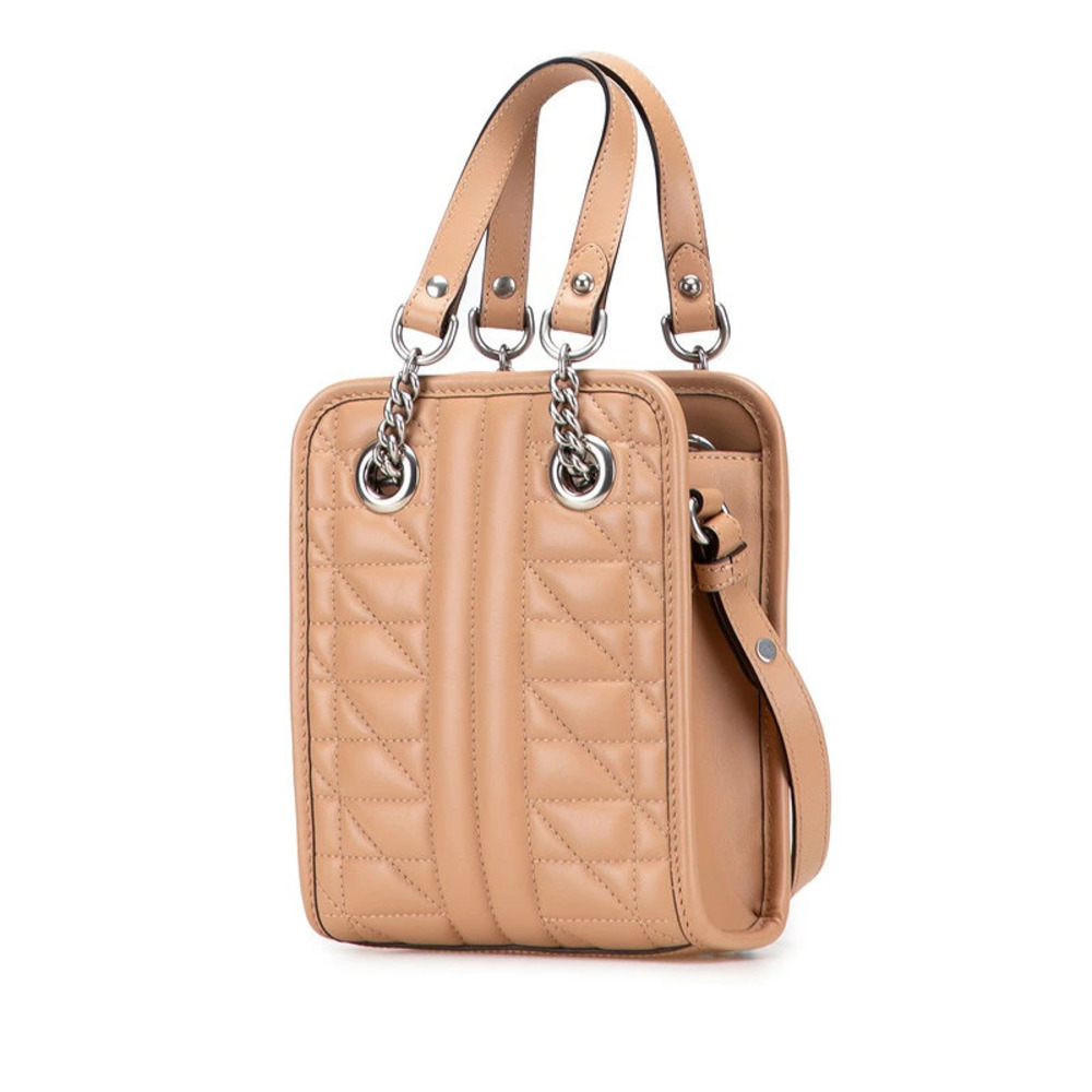 Gucci Quilted Beige Shoulder Bag 2way GG Marmont Leather Tan